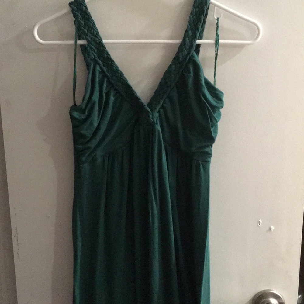 Green Grecian style maxi dress